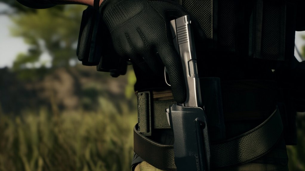 holster gun in game