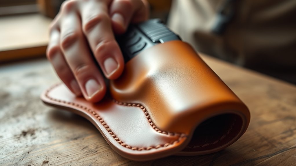 mold leather to firearm