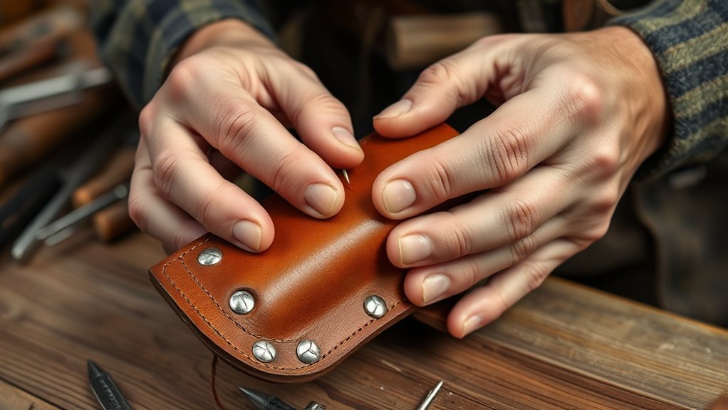 secure stitching or rivets