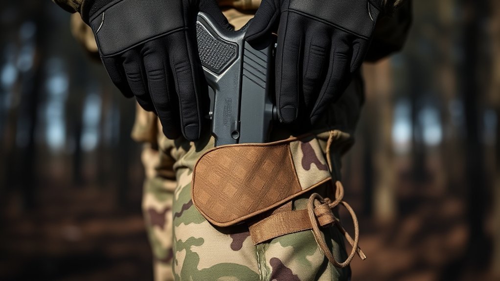 stealthily holster with caution