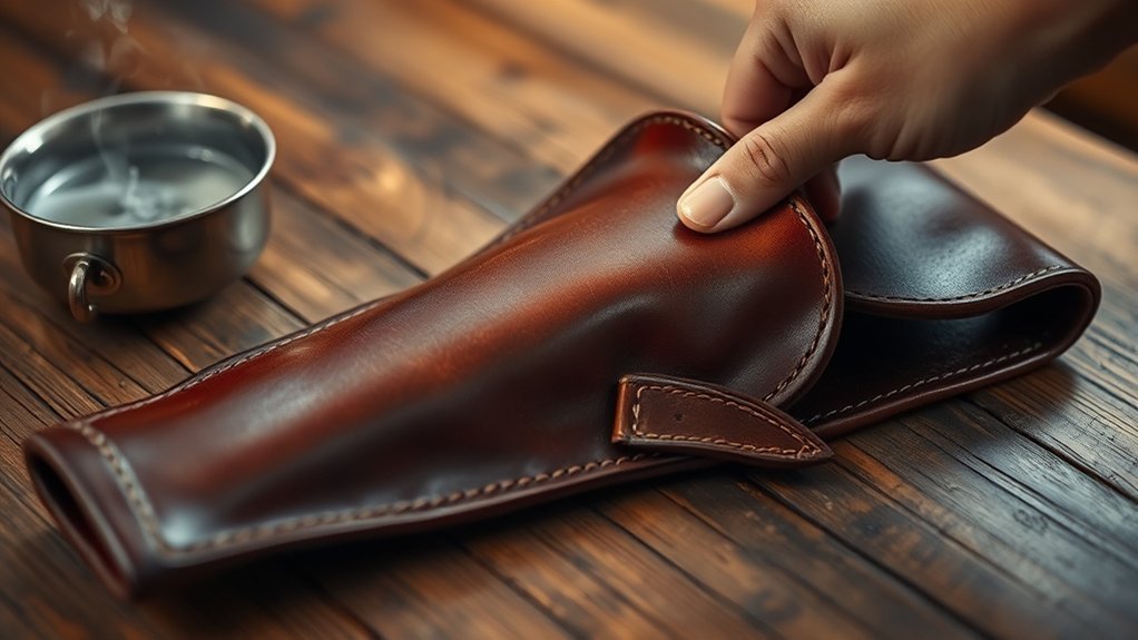 warm moist leather softening